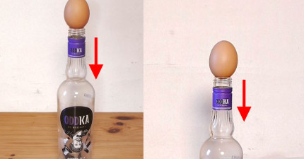 雞蛋弄到酒瓶裡